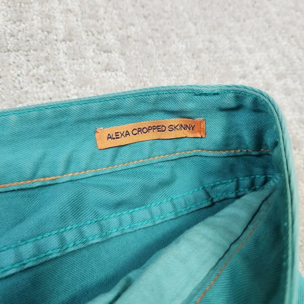 Tory‎ Burch Pants Women 27 Alexa Cropped Skinny Green Equestrian